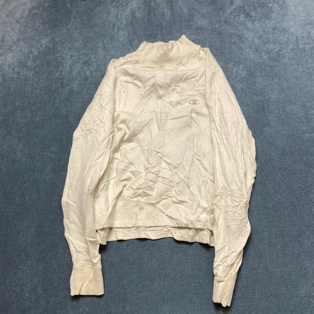 Vintage Champion Authentic Athleticwear Sweatshirt Women Medium Beige Mock Neck